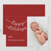 prettige feestdagen in Twinkle Lights-fotokaart Feestdagenkaart (Voorkant / Achterkant)