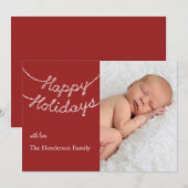 prettige feestdagen in Twinkle Lights-fotokaart Feestdagenkaart (Voorkant / Achterkant)