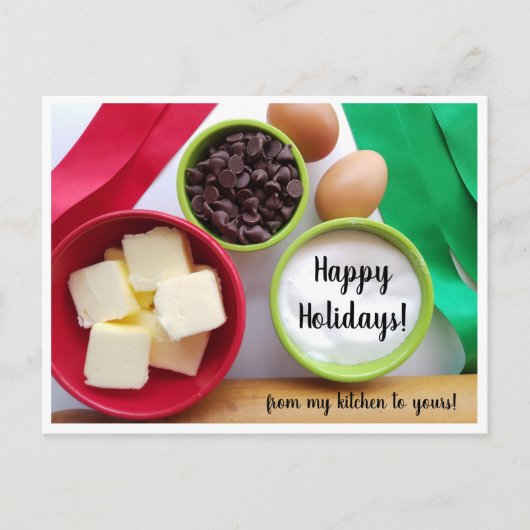 prettige feestdagen ingrediënten uit mijn keuken briefkaart (Voorkant)