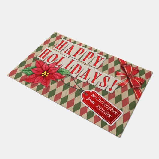 Prettige feestdagen inpakpapier Deurmat (Schuin)