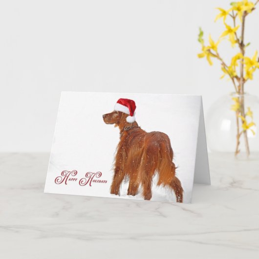 prettige feestdagen Irish Setter Kaart (Gele Bloem)