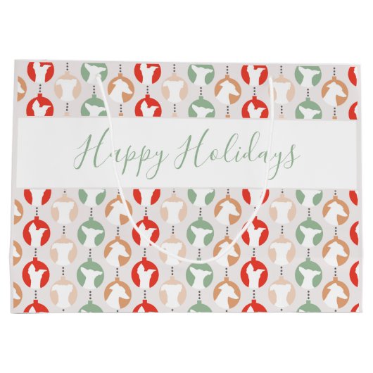 prettige feestdagen Italiaanse Greyhound Iggy Kers Groot Cadeauzakje (Achterkant)