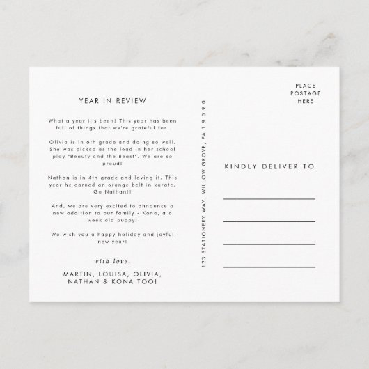 Prettige feestdagen jaar in Review 4 Foto (Achterkant)