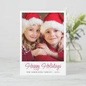 Prettige feestdagen Jaar in Review Foto Kerst Feestdagenkaart (Staand voorkant)