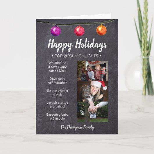 prettige feestdagen Jaar in Review kerstfoto (Voorkant)