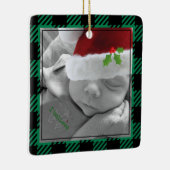 prettige feestdagen jaar naam Pset Truck Red Green Keramisch Ornament (Rechts)