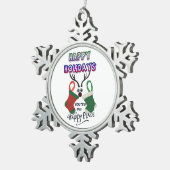 prettige feestdagen je bent mijn prettige kerstfee tin sneeuwvlok ornament (Rechts)