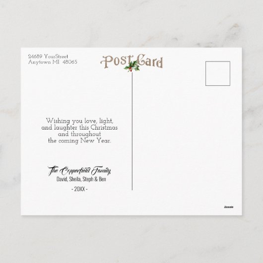 Prettige feestdagen Jingle Bells Gold White (Achterkant)