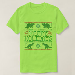 Prettige feestdagen JO Dinosaur Ugly Xmas Sweater T-shirt