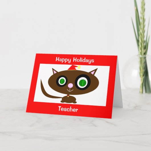 Prettige feestdagen JO, leraar Kaart (Voorkant)