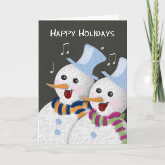 prettige feestdagen Jolly Snowmen Couple (Voorkant)