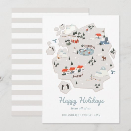 Prettige feestdagen Jou. Schattigee winterkaart. k Feestdagenkaart (Voorkant / Achterkant)