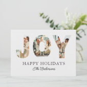 Prettige feestdagen Joy 3-foto Feestdagenkaart (Staand voorkant)