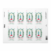 Prettige feestdagen kaars hand getekend op maat va etiket (Full Sheet)