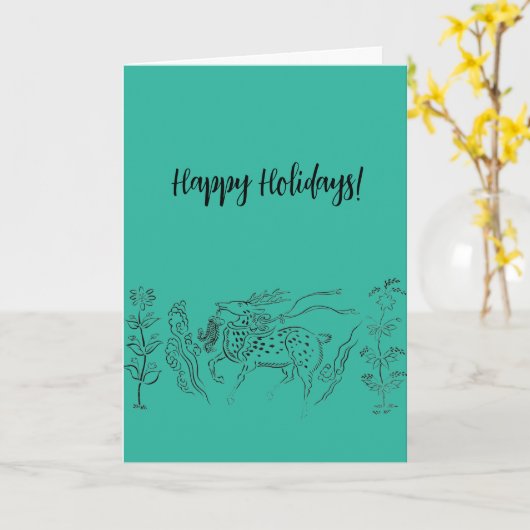 prettige feestdagen! Kaart (Gele Bloem)