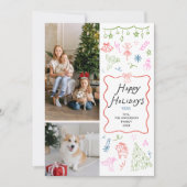 prettige feestdagen Kaart 2 foto grillige hand get (Voorkant)