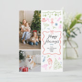 prettige feestdagen Kaart 2 foto grillige hand get (Staand voorkant)