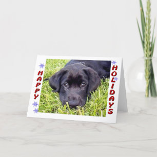 Prettige feestdagen Kaart Black Lab Puppy