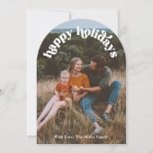 Prettige feestdagen Kaart Boogfoto Retro (Voorkant)