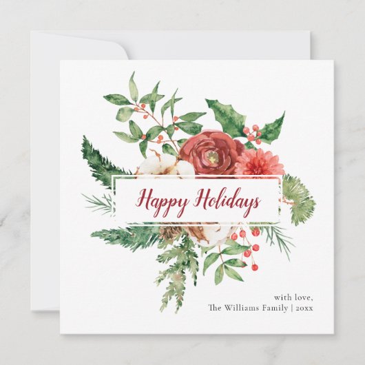 Prettige feestdagen Kaart Botanische foto (Voorkant)