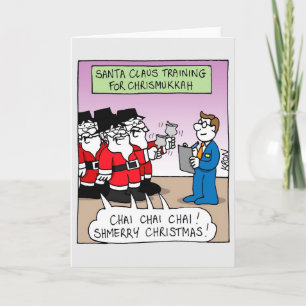 prettige feestdagen kaart - Chrismukkah Santa Clau