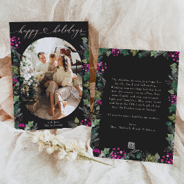 Prettige feestdagen Kaart Dark Moody Family Foto