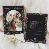 Prettige feestdagen Kaart Donker Moody Roze Foliag