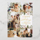 Prettige feestdagen Kaart Eenvoudig Wit en Goud Fo (Voorkant)