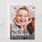 Prettige feestdagen Kaart Eenvoudige fototypografi (Voorkant)