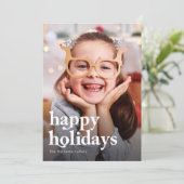 Prettige feestdagen Kaart Eenvoudige fototypografi (Staand voorkant)