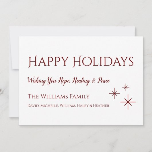 Prettige feestdagen Kaart Eenvoudige sneeuwvlokken (Voorkant)