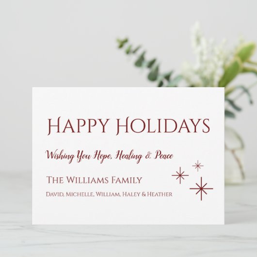 Prettige feestdagen Kaart Eenvoudige sneeuwvlokken (Staand voorkant)