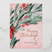 Prettige feestdagen Kaart Elegante Berries (Voorkant)