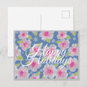 Prettige feestdagen Kaart Flowers Elegance (Voorkant / Achterkant)