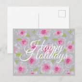 Prettige feestdagen Kaart Flowers Elegance (Voorkant / Achterkant)