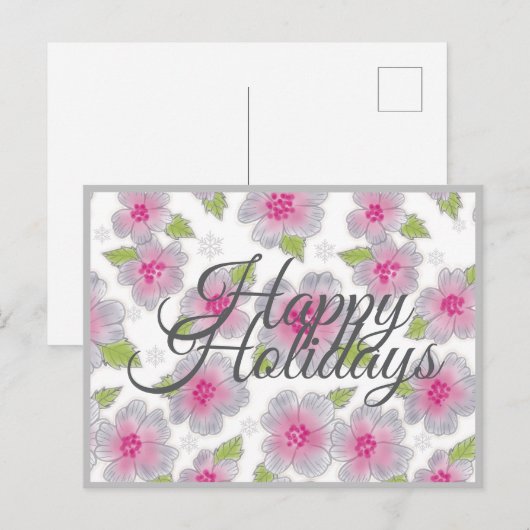 Prettige feestdagen Kaart Flowers Elegance (Voorkant / Achterkant)