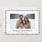 Prettige feestdagen Kaart Gingham Familie Foto Mod (Voorkant)