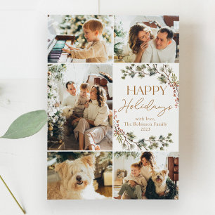 Prettige feestdagen Kaart Goud Script 5 Foto