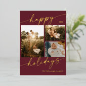 Prettige feestdagen Kaart Gouden Folie (Staand Voorkant)