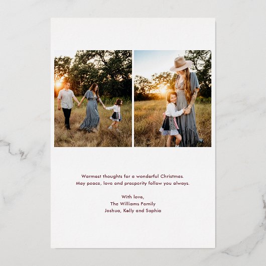 Prettige feestdagen Kaart Gouden Folie (Achterkant)