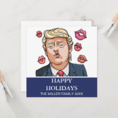 Prettige feestdagen Kaart Grappige Trump (Voorkant / Achterkant in situ)