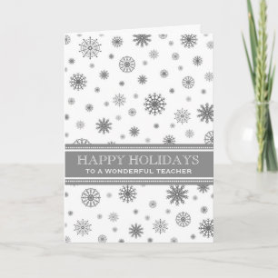 Prettige feestdagen Kaart Grey Snow Teacher