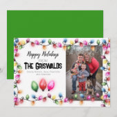 Prettige feestdagen Kaart Kerstverlichting (Voorkant / Achterkant)