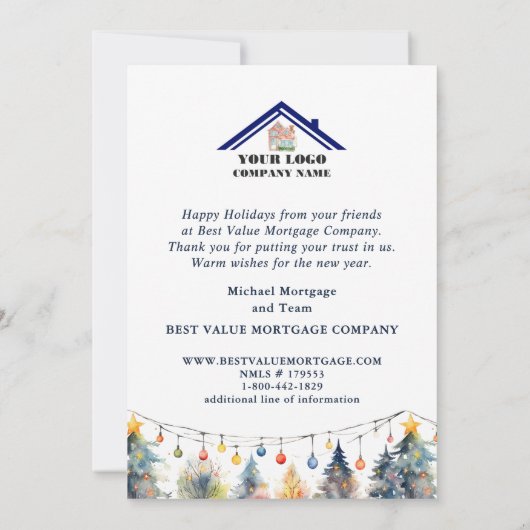 Prettige feestdagen Kaart Lake Mountain Dock (Achterkant)