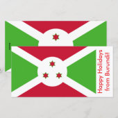 Prettige feestdagen Kaart met vlag van Burundi (Voorkant / Achterkant)