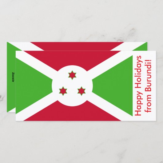 Prettige feestdagen Kaart met vlag van Burundi (Voorkant / Achterkant)