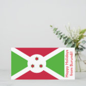 Prettige feestdagen Kaart met vlag van Burundi (Staand voorkant)