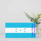 Prettige feestdagen Kaart met vlag van Honduras (Staand voorkant)