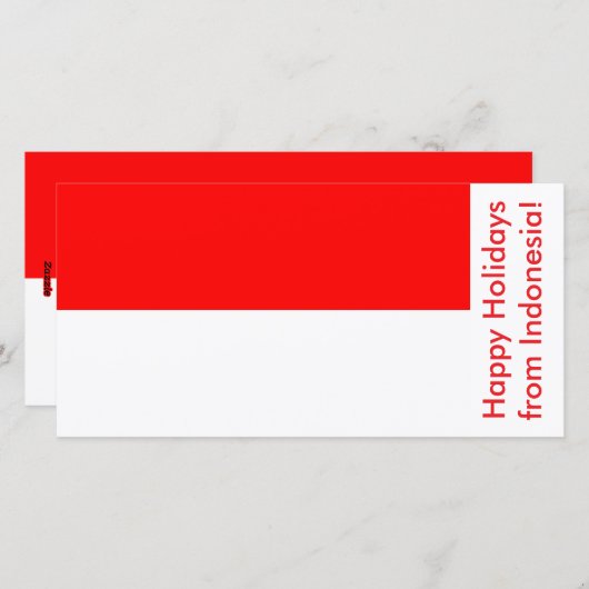 Prettige feestdagen Kaart met vlag van Indonesië (Voorkant / Achterkant)