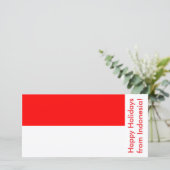 Prettige feestdagen Kaart met vlag van Indonesië (Staand voorkant)
